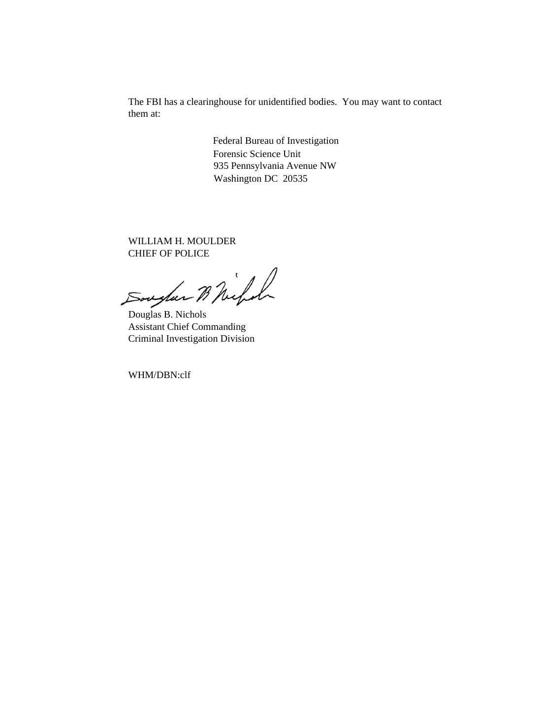 Letter to Sidney Louis, Des Moines Police Department, July 23, 1999 — page 2 of 2